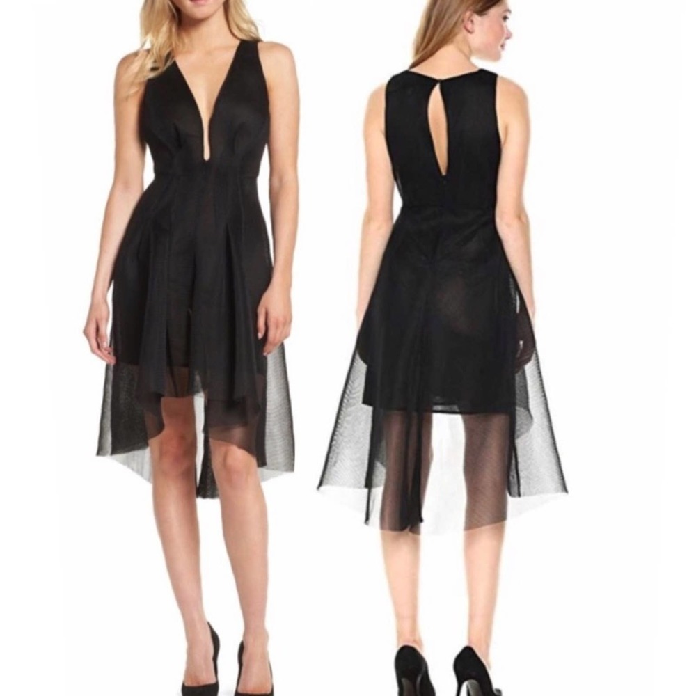 Elliatt Jewel Black Mesh Fit & Flare Dress